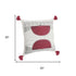 20" White And Black Geometric Cotton Throw Pillow Cover with Tassels