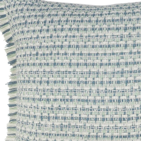 24" Blue And Green Geometric Throw Pillow Cover