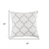 20" Ivory And Gray Throw Pillow Cover