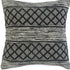 20" Black And White Diamond Cotton Blend Throw Pillow Cover with Embroidery And Texture