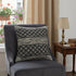 20" Black And White Diamond Cotton Blend Throw Pillow Cover with Embroidery And Texture