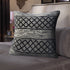 20" Black And White Diamond Cotton Blend Throw Pillow Cover with Embroidery And Texture