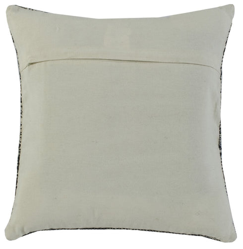 20" Black And White Diamond Cotton Blend Throw Pillow Cover with Embroidery And Texture
