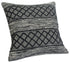 20" Black And White Diamond Cotton Blend Throw Pillow Cover with Embroidery And Texture