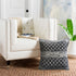 20" Black And White Diamond Cotton Blend Throw Pillow Cover with Embroidery And Texture
