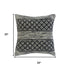 20" Black And White Diamond Cotton Blend Throw Pillow Cover with Embroidery And Texture