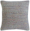 20" Cream Blue And Red Striped Cotton Blend Throw Pillow Cover