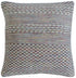 20" Cream Blue And Red Striped Cotton Blend Throw Pillow Cover