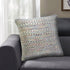 20" Cream Blue And Red Striped Cotton Blend Throw Pillow Cover