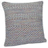 20" Cream Blue And Red Striped Cotton Blend Throw Pillow Cover