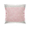 20" Pink And Gray Color Block Cotton Throw Pillow Cover with Fringe