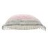 20" Pink And Gray Color Block Cotton Throw Pillow Cover with Fringe