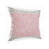 20" Pink And Gray Color Block Cotton Throw Pillow Cover with Fringe