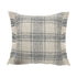 20" Gray And Ivory Plaid Cotton Blend Throw Pillow Cover with Fringe