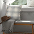 20" Gray And Ivory Plaid Cotton Blend Throw Pillow Cover with Fringe