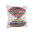 20" White Orange And Blue Geometric Cotton Throw Pillow Cover