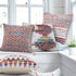 20" White Orange And Blue Geometric Cotton Throw Pillow Cover