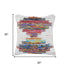 20" White Orange And Blue Geometric Cotton Throw Pillow Cover