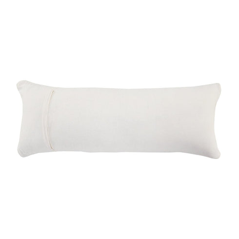 14" X 36" White Purple And Red Lumbar Geometric Cotton Blend Throw Pillow Cover