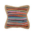 20" Tan Pink Blue And Orange Beach Striped Cotton Blend Throw Pillow Cover with Texture
