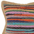 20" Tan Pink Blue And Orange Beach Striped Cotton Blend Throw Pillow Cover with Texture