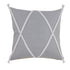 20" Gray And White Beach Geometric Cotton Throw Pillow Cover with Tufts And Texture