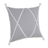 20" Gray And White Beach Geometric Cotton Throw Pillow Cover with Tufts And Texture
