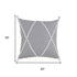 20" Gray And White Beach Geometric Cotton Throw Pillow Cover with Tufts And Texture