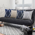 20" Gray And White Beach Geometric Cotton Throw Pillow Cover with Tufts And Texture
