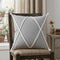 20" Gray And White Beach Geometric Cotton Throw Pillow Cover with Tufts And Texture