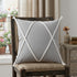 20" Gray And White Beach Geometric Cotton Throw Pillow Cover with Tufts And Texture