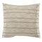 20" Tan And Gray Striped Cotton Blend Throw Pillow Cover with Fringe