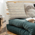 20" Tan And Gray Striped Cotton Blend Throw Pillow Cover with Fringe