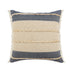 20" Beige And Blue Beach Striped Cotton Blend Throw Pillow Cover with Fringe And Texture