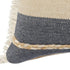 20" Beige And Blue Beach Striped Cotton Blend Throw Pillow Cover with Fringe And Texture