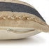 20" Beige And Blue Beach Striped Cotton Blend Throw Pillow Cover with Fringe And Texture