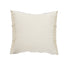 20" Beige And Blue Beach Striped Cotton Blend Throw Pillow Cover with Fringe And Texture