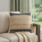 24" Beige And Black Beach Striped Cotton Blend Throw Pillow Cover with Fringe And Texture