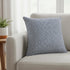 22" Blue And White Chevron Cotton Throw Pillow Cover