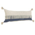 14" X 36" Denim Blue And Ivory Lumbar Beach Cotton Throw Pillow Cover with Tassels