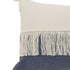 14" X 36" Denim Blue And Ivory Lumbar Beach Cotton Throw Pillow Cover with Tassels