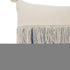 14" X 36" Denim Blue And Ivory Lumbar Beach Cotton Throw Pillow Cover with Tassels