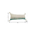 14" X 36" Green And Off White Lumbar Beach Cotton Throw Pillow Cover with Tassels