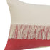 14" X 36" Raspberry And Off White Lumbar Beach Cotton Throw Pillow Cover with Tassels
