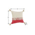 20" Raspberry And Off White Beach Cotton Throw Pillow Cover with Tassels