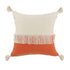 20" Pumpkin And Off White Beach Cotton Throw Pillow Cover with Tassels