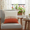 20" Pumpkin And Off White Beach Cotton Throw Pillow Cover with Tassels