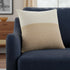18" Cream And Orange Color Block Cotton Throw Pillow Cover