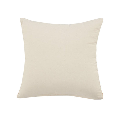 18" Cream And Orange Color Block Cotton Throw Pillow Cover