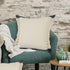 20" Green And White Striped Cotton Throw Pillow Cover with Fringe